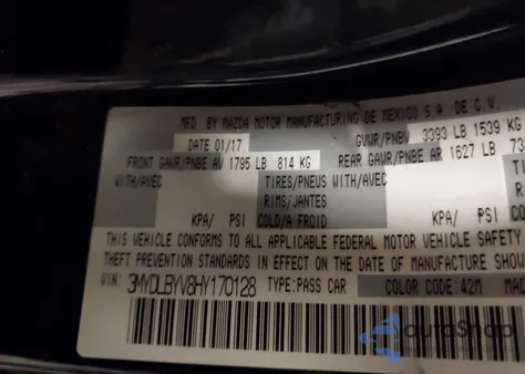 2017 Toyota Yaris Ia z USA, uszkodzony, nr VIN 3MYDLBYV8HY170128